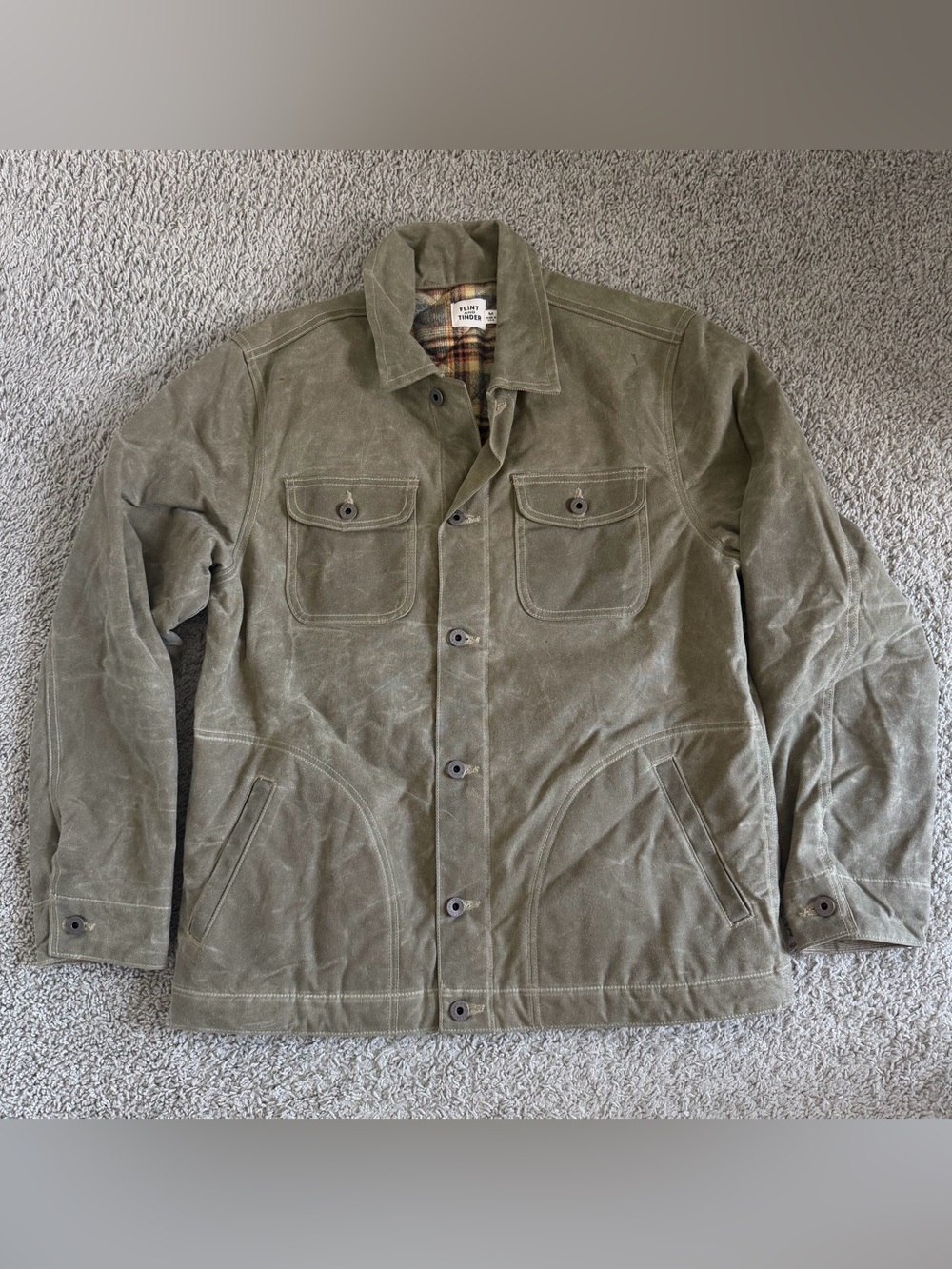 NEW Flint & Tinder Flannel-Lined Waxed Rancher Jacket
